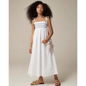 Crewcuts Girl's Paloma Smocked Cotton Poplin Maxi Dress US Girl's 7 New